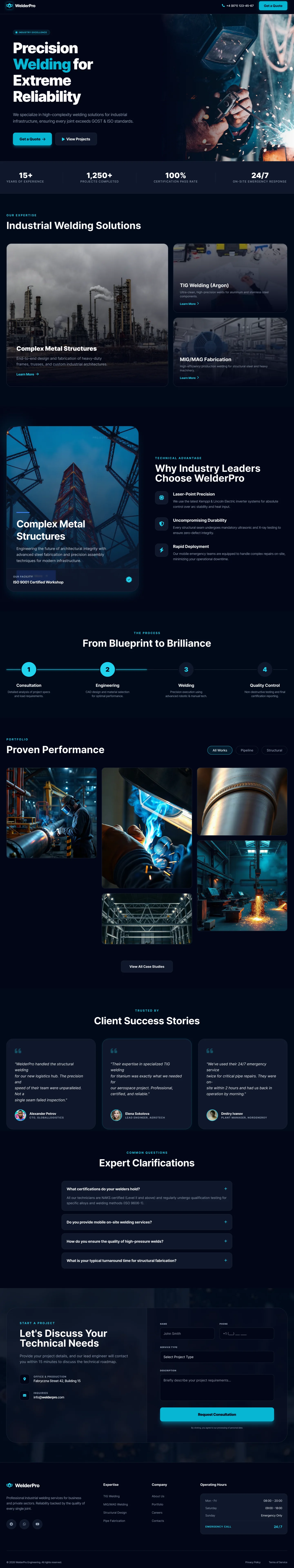 Сайт для зварювального виробництва WelderPro — робота SoftExclusive